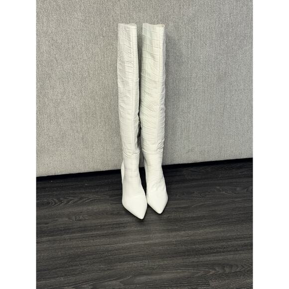Vince Camuto Minnada White Coconut Cream Over The Knee Boots Size 9 - Picture 2 of 9